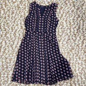 Navy & Purple Halogen Nordstrom EmpireWaist Dress